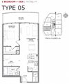 One bedroom plus den, one bathroom apartment layout at Cityview Apartments in Brampton, ON