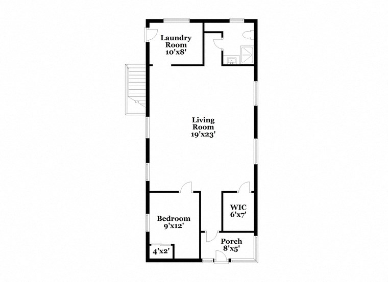 a floor plan of a house with a bedroom and a living room