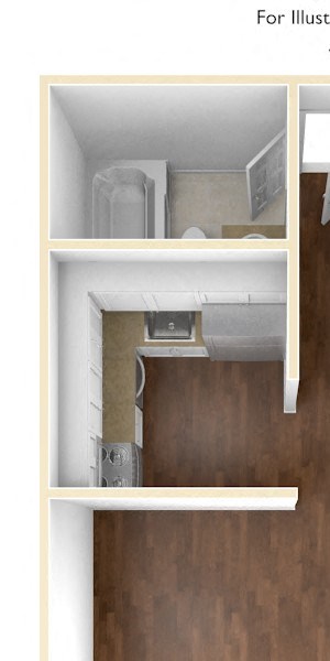 Studio floor plan at Stratton Hill Park Apartments in Worcester, MA