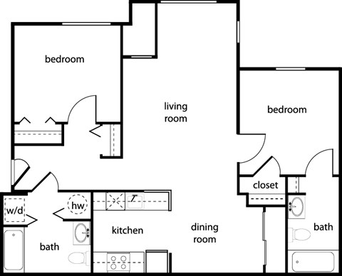 a floor plan of a house with a kitchen and a living room