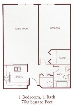 1 Bedroom, 1 Bathroom