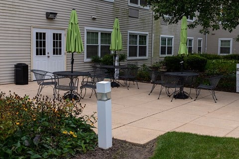 Exterior view of Park View at Randallstown, a senior apartment community near downtown Randallstown, MD, offering affordable one-bedroom homes with secure building access.