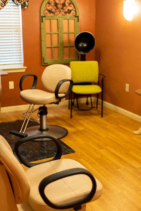 On-site private hair salon at Park View at Randallstown, offering convenient grooming services for senior residents.
