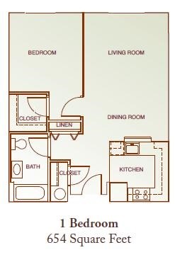 Bright and spacious 1-bedroom apartment at Park View at South Pantops, featuring wall-to-wall carpet, a modern kitchen, and a thoughtfully designed layout perfect for comfortable senior living.