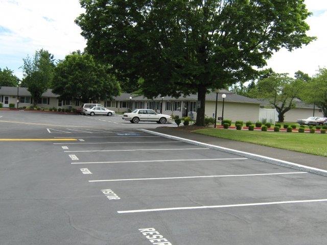 parking and buildings