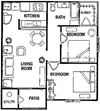 2 Bedroom / 1 Bathroom
