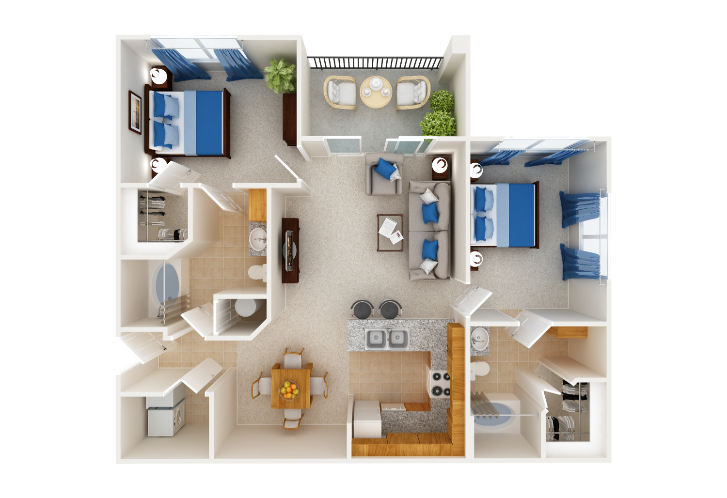 Two Bedroom Floor Plans