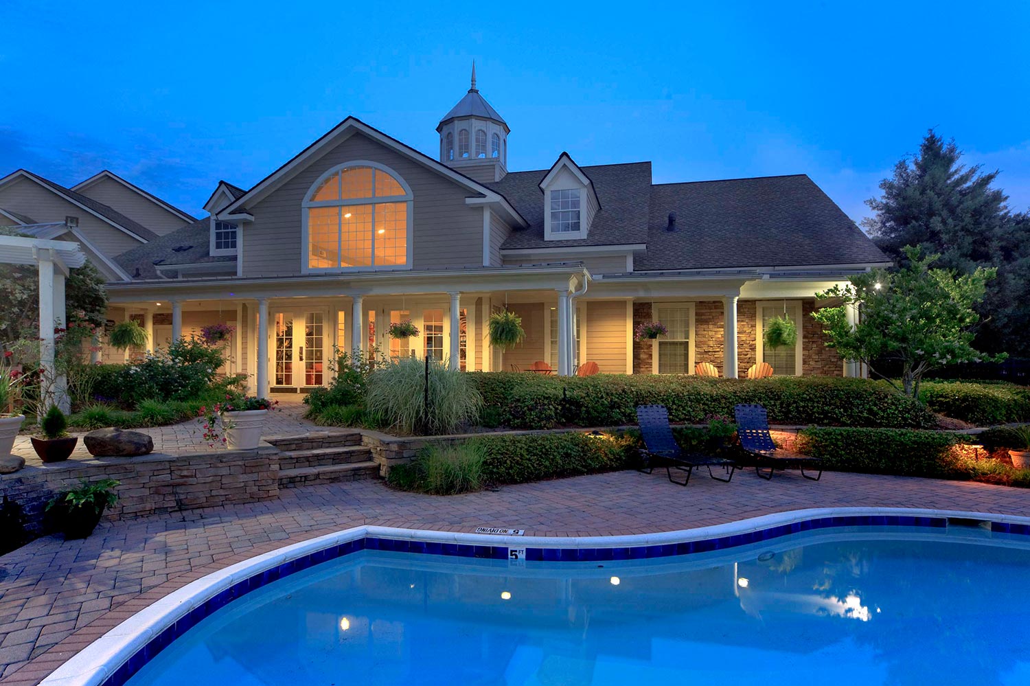 Ashley Park Pool in the Evening