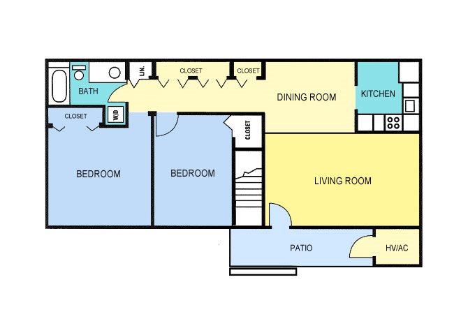 2 Bedroom Floor Plan 3