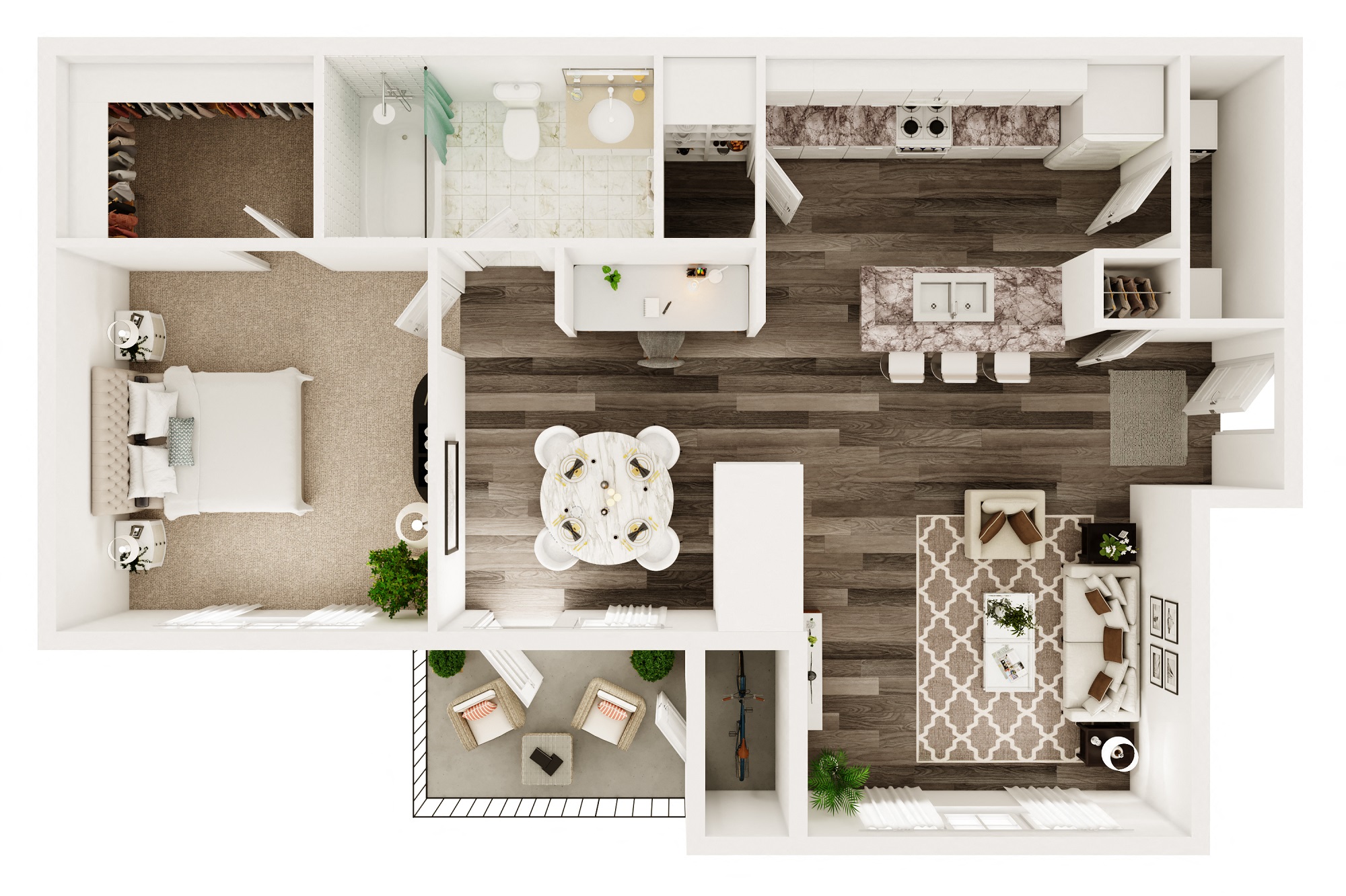 One Bedroom Apartment Floorplan