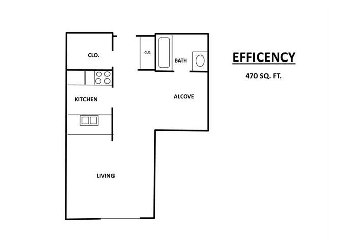 Sunrise Courts Apartments Efficiency Outline