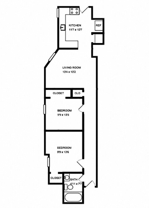 2 Bedroom Floor Plan 2