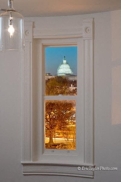 a view of the capitol dome from a window