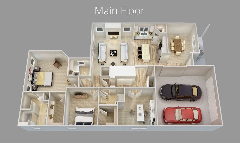 Bungalows Large Luxury Home Floor Plan