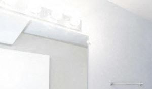 Bathroom with Vanity, Large Mirror, and Shower Tub Combo