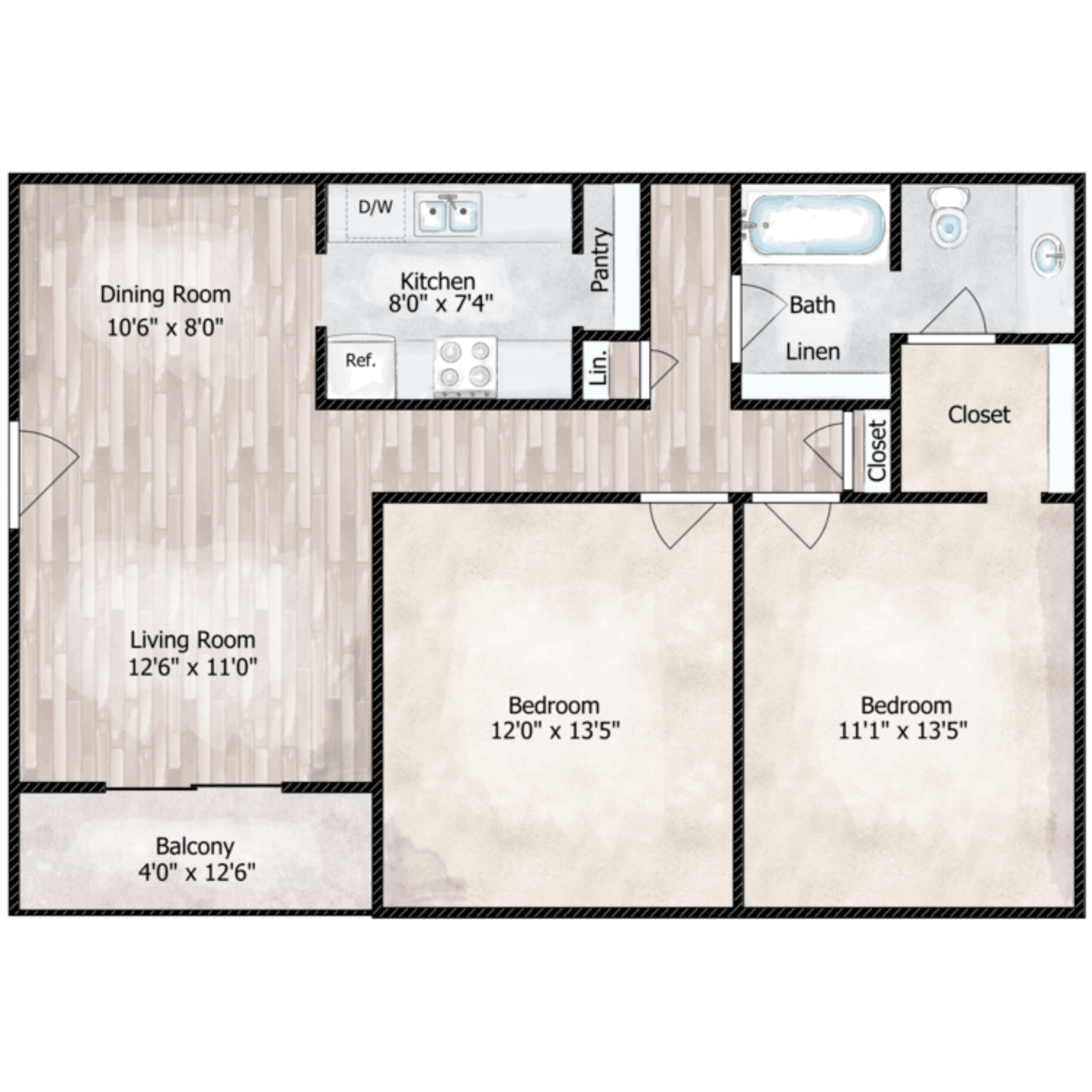 2 Bed 1 Bath