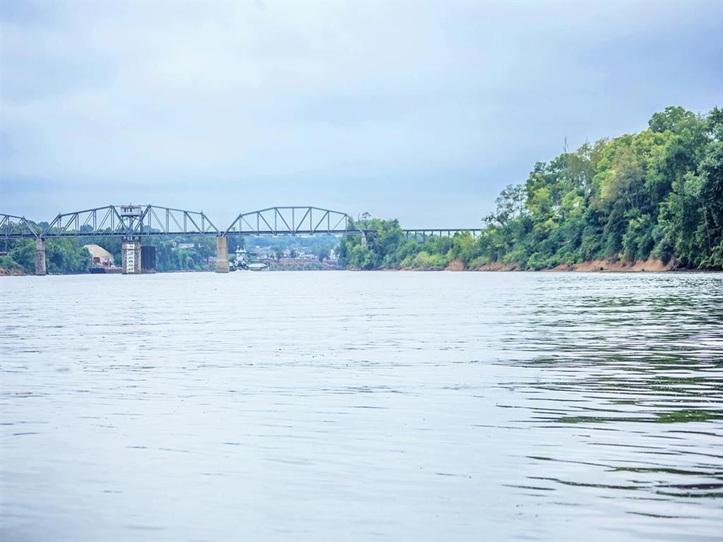 a view of a bridge over a body of water