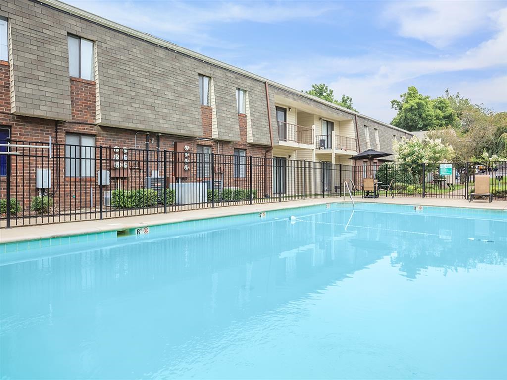 the swimming pool at the apartments for rent