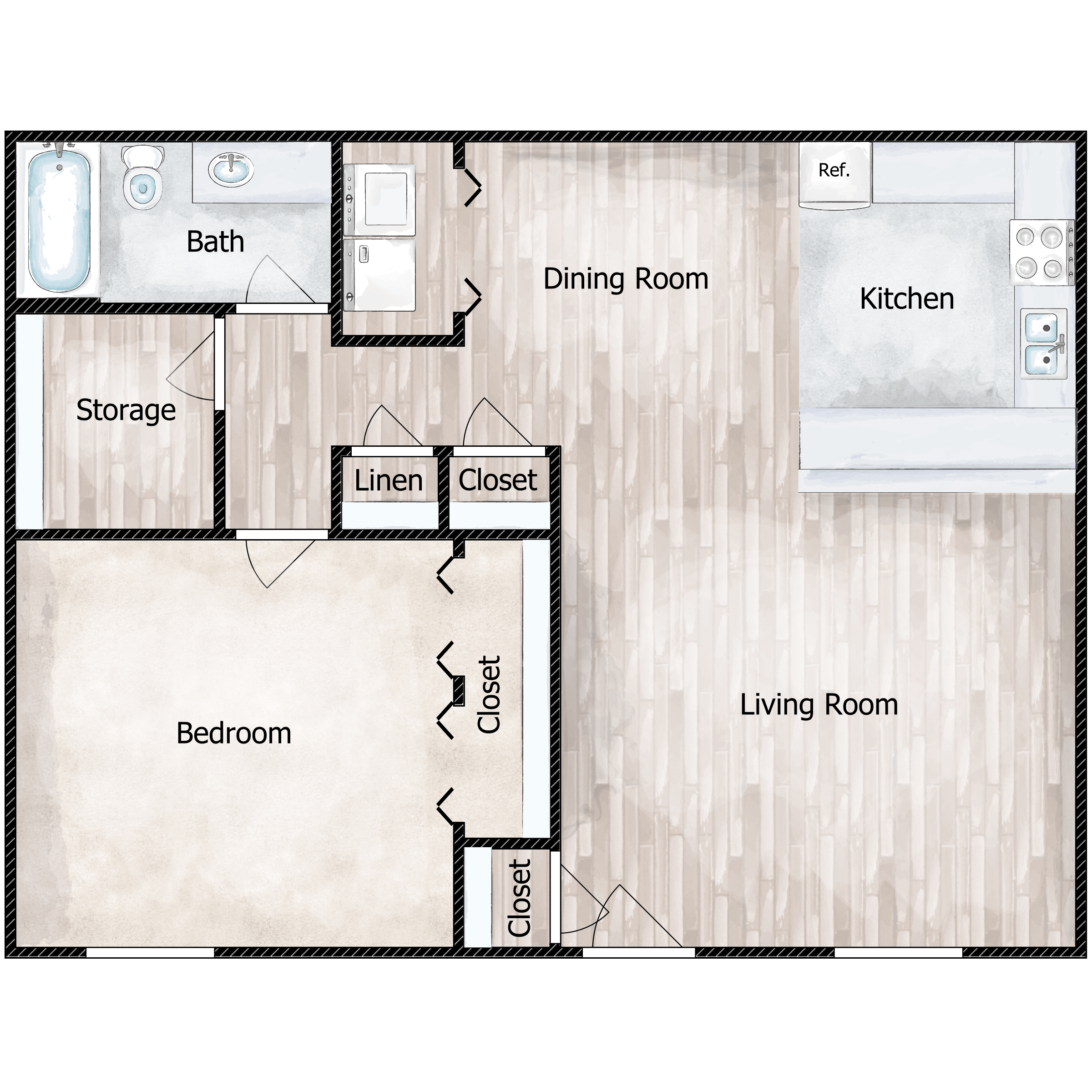 1Bed 1 Bath
