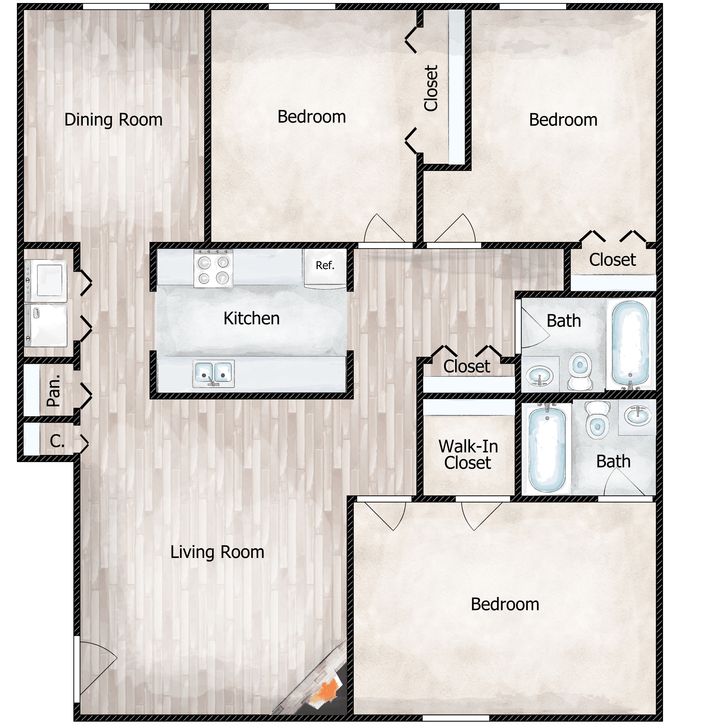 3 Bed 2 Bath