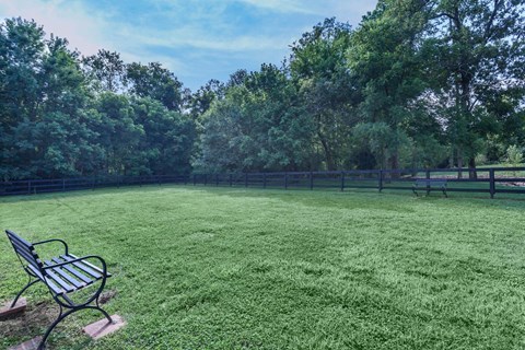 a park bench sitting in the middle of a grass field