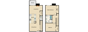 2Bed 1.5 Bath Open Townhome