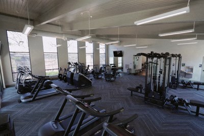 a gym with weights and other exercise equipment