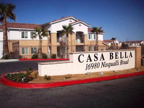 Community Entry Monument Sign  l Casa Bella Apartments in Victorville CA
