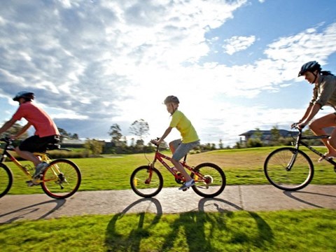 bike riding on a path  l Davinci Apartments 