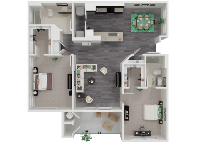 Two Bedroom Two Bathroom Floorplan Two Bedroom Two Bathroom Floorplan l Garnet Creek Two Bedroom Apartments for rent in Rocklin