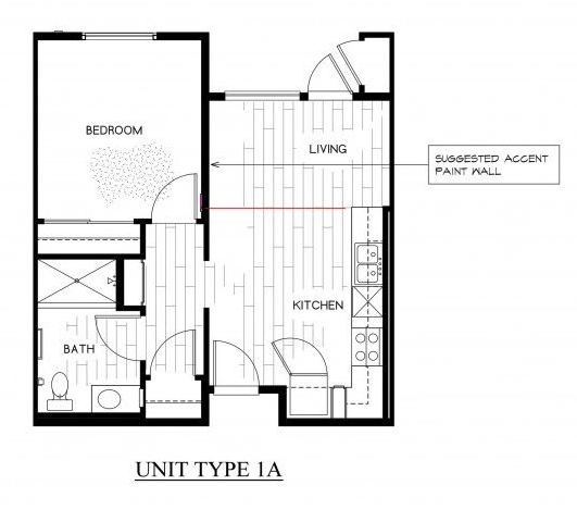 OLIVERA SENIOR APTS | Floor Plan 1x1
