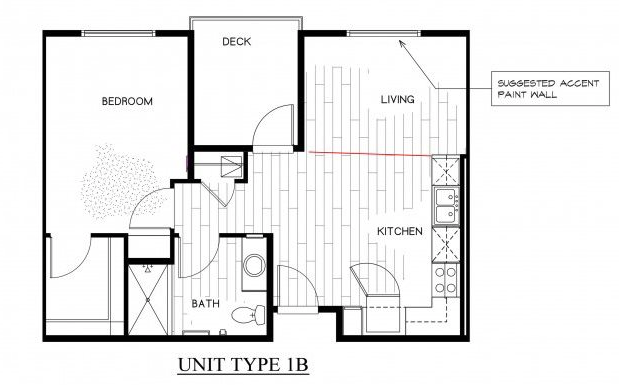 OLIVERA SENIOR APTS | Floor Plan 1x1