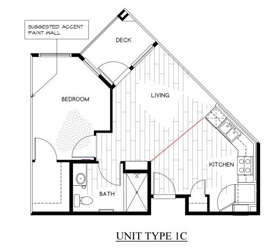 OLIVERA SENIOR APTS | Floor Plan 1x1