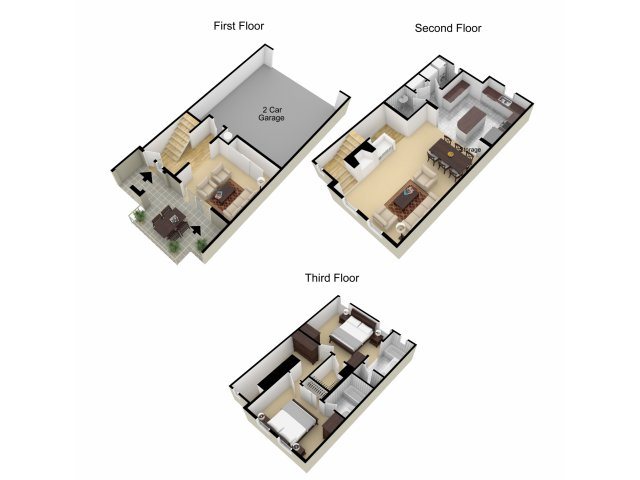 Piazza D Oro Townhomes Two bedrooms Piazza D Oro Townhomes floor plan Two Bedrooms For Rent in Oceanside