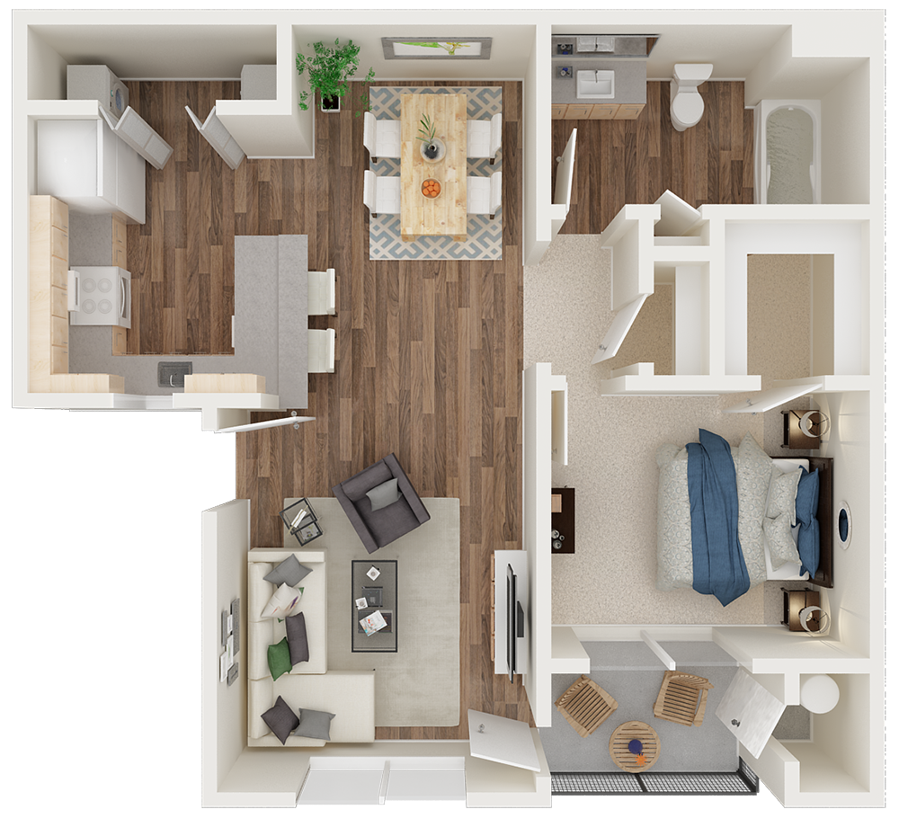 PINNACLE AT GALLERIA | Apartments | Floorplan | 1x1 Sierra