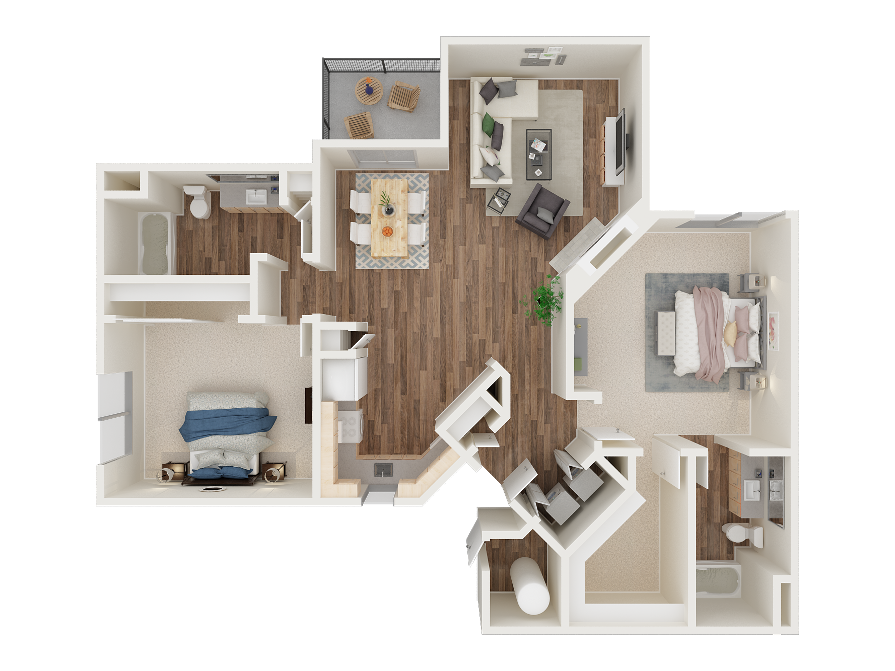 PINNACLE AT GALLERIA | Apartments | Floorplan | 2x2B Mendocino