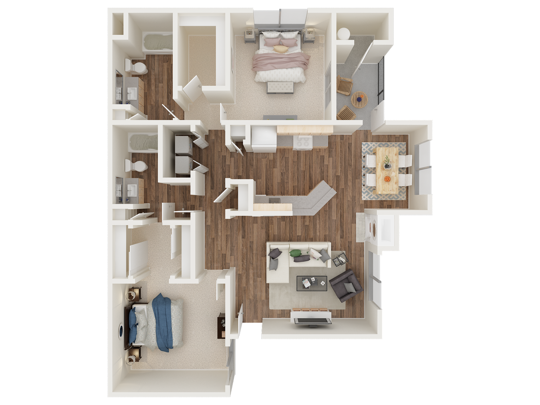 PINNACLE AT GALLERIA | Apartments | Floorplan | 2x2a Cascade