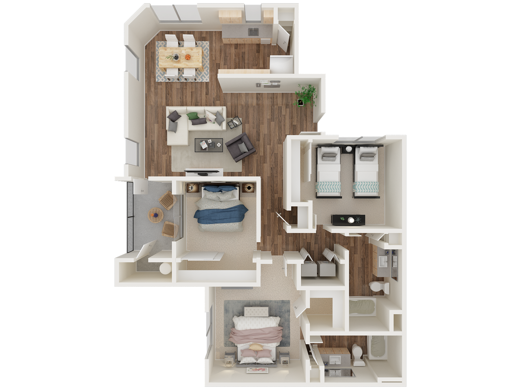 PINNACLE AT GALLERIA | Apartments | Floorplan | Shasta 3x2