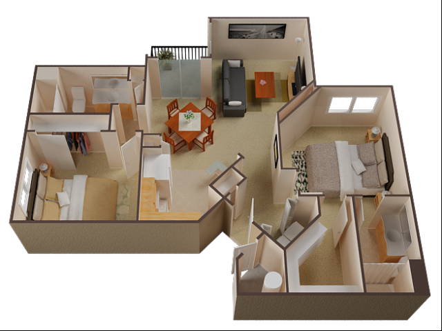 Two Bedroom Apartments For Rent in Roseville l Pinnacle at Galleria