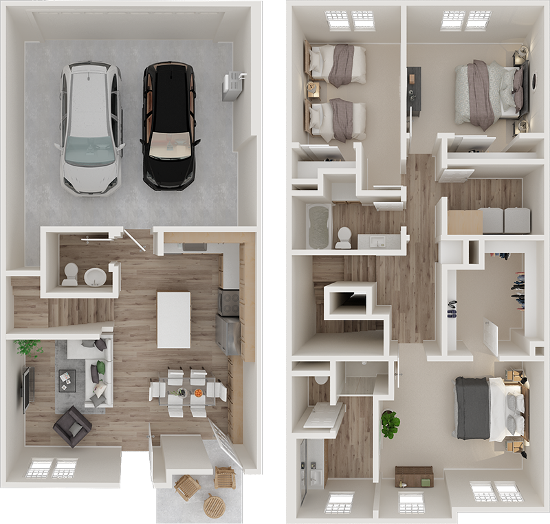 Three Bedrooms, Two and a Half Bathrooms Floor Plan | The Reserve at Rohnert Park in Rohnert Park, CA 94928