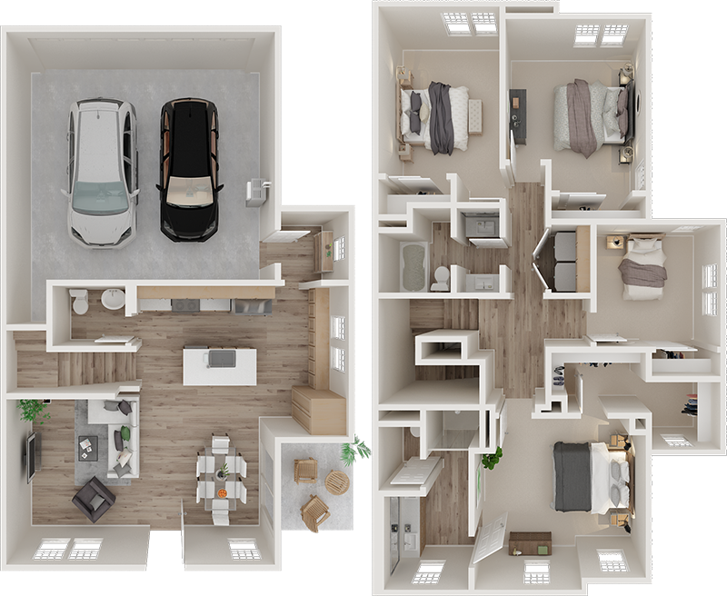 Four Bedrooms, Two and a Half Bathrooms Floor Plan | The Reserve at Rohnert Park in Rohnert Park, CA 94928