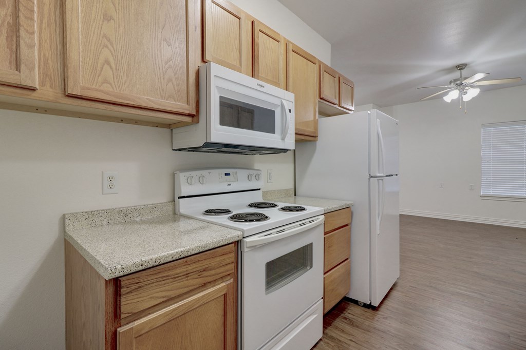 Spacious kitchen with updated cabinetry and stainless steel appliances at Legend of Lindale