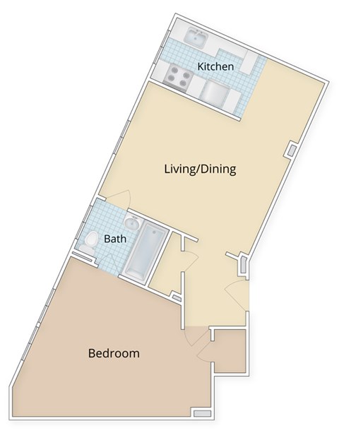 One bed One Bath Floor Plan at 4115 Wisconsin, Washington, Washington