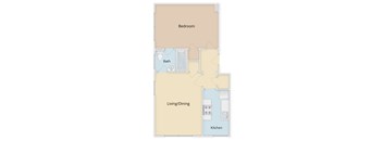 Medium One Bedroom Floor Plan at 4115 Wisconsin, Washington, DC, 20016