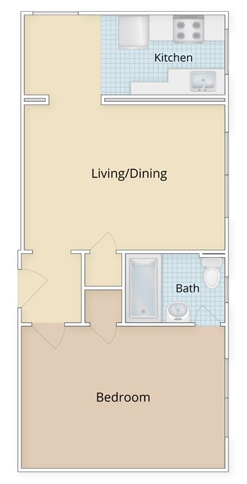 1 Bed 1 Bath Floor Plan at 4115 Wisconsin, Washington