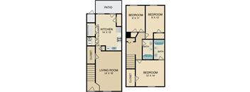 3 bed 2 bath townhome