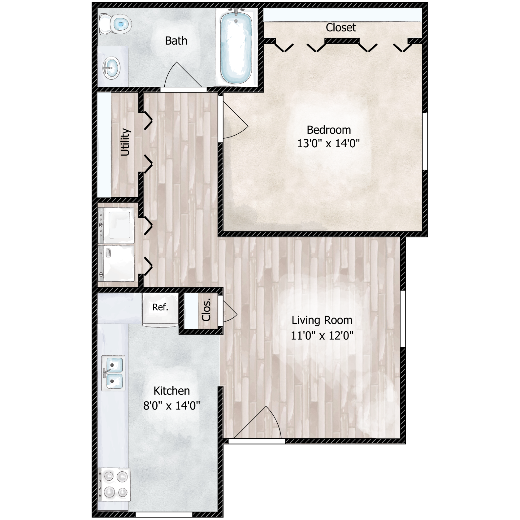 1 Bedroom Ranch