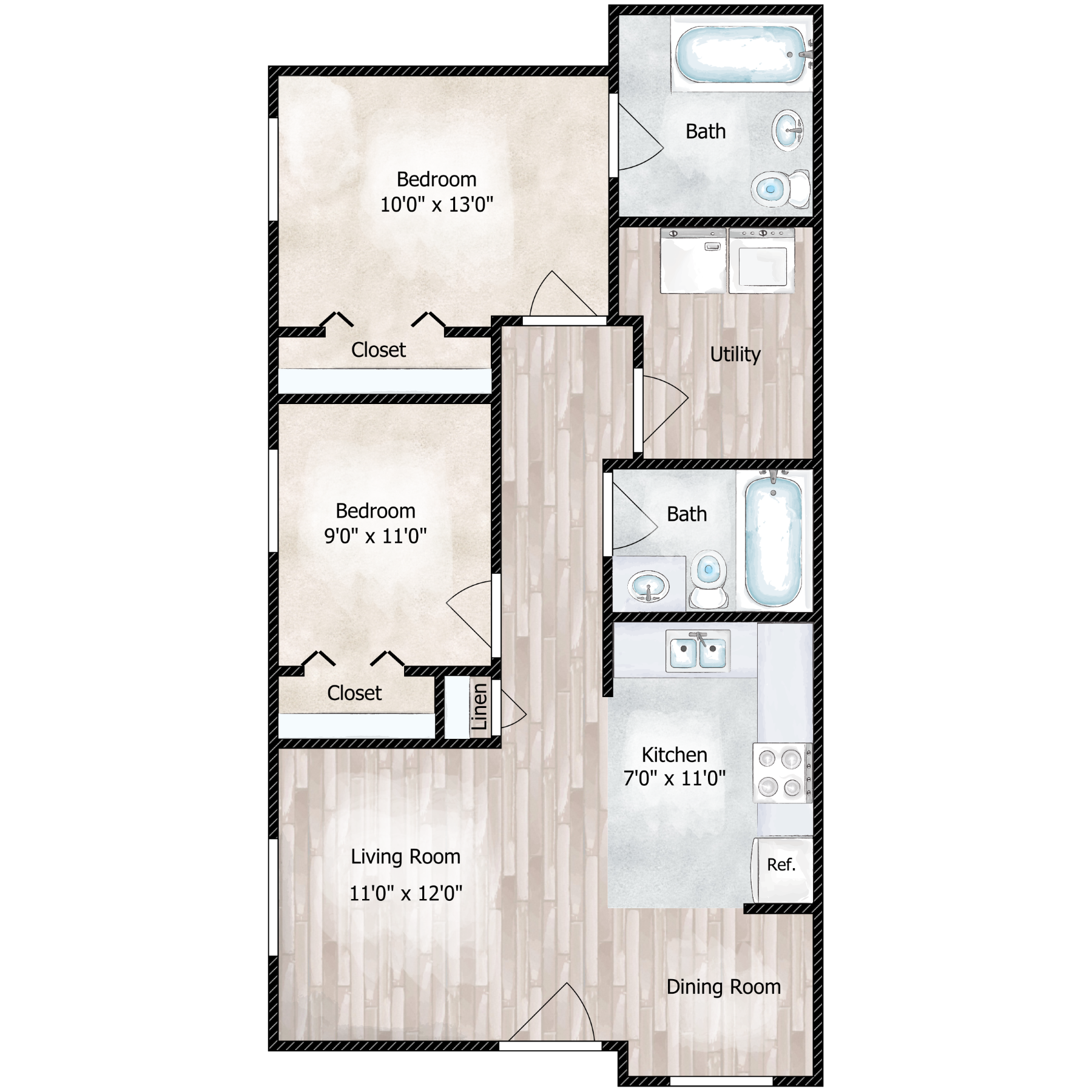 2 Bedroom Ranch