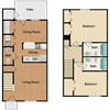 2 bed 2.5 bath townhome