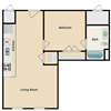 1 bed 1 bath E